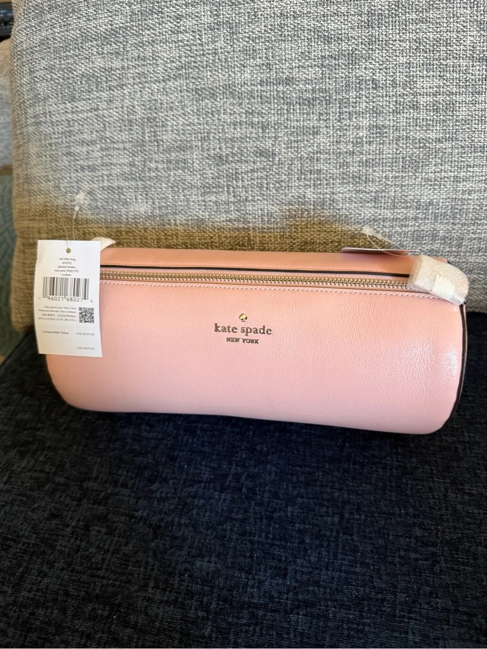 kate spade New York Roulette Glazed Leather Medium Shoulder Bag Tutu Pink NWT